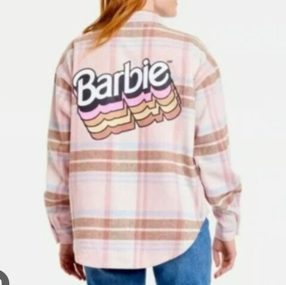 Barbie Plaid Long Sleeve Button Down Top Blouse